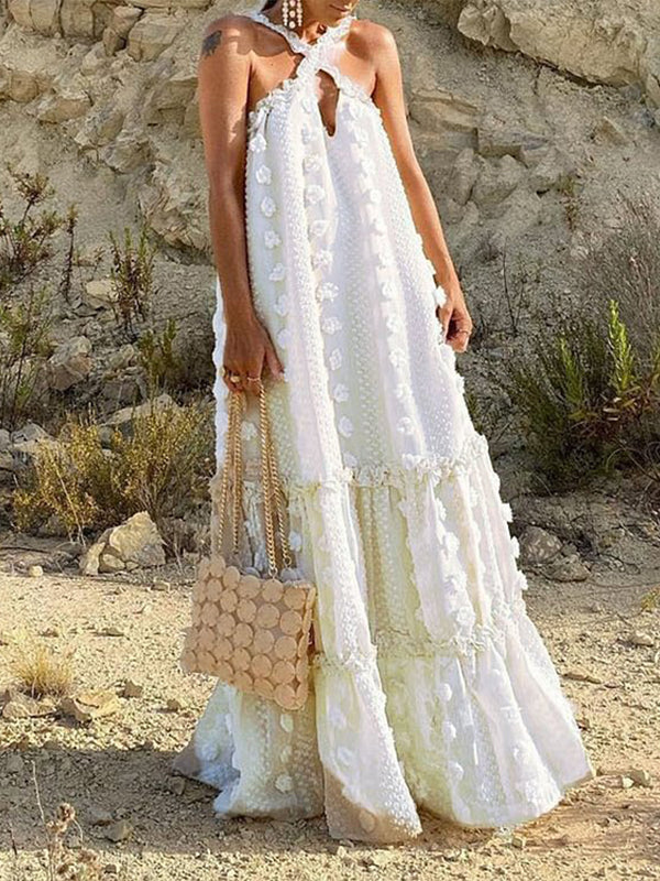 Sleeveless Ruffle Maxi Dress