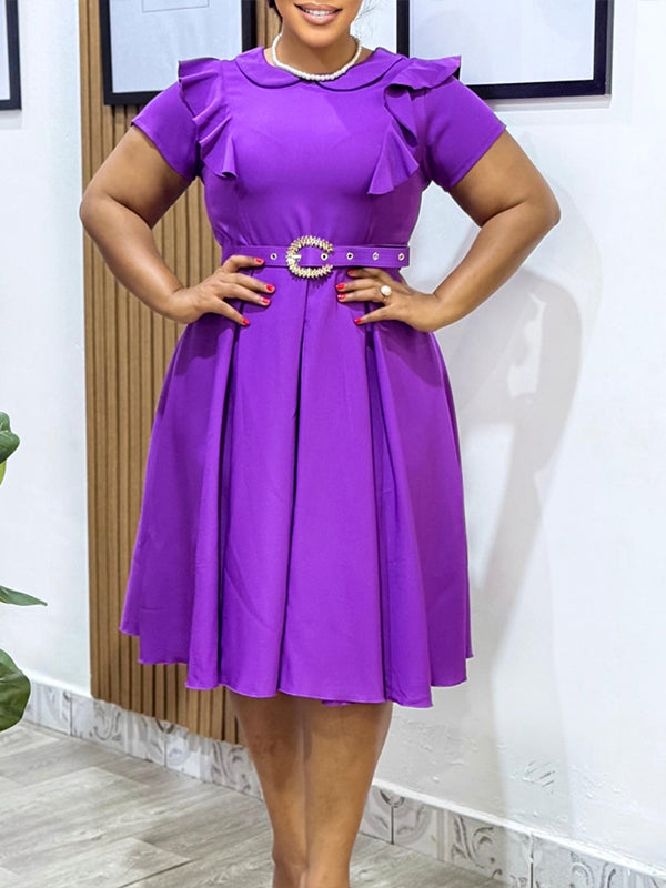 Frilled Belted Dress