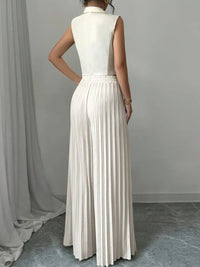 Solid Vest & Pleated Pants Set