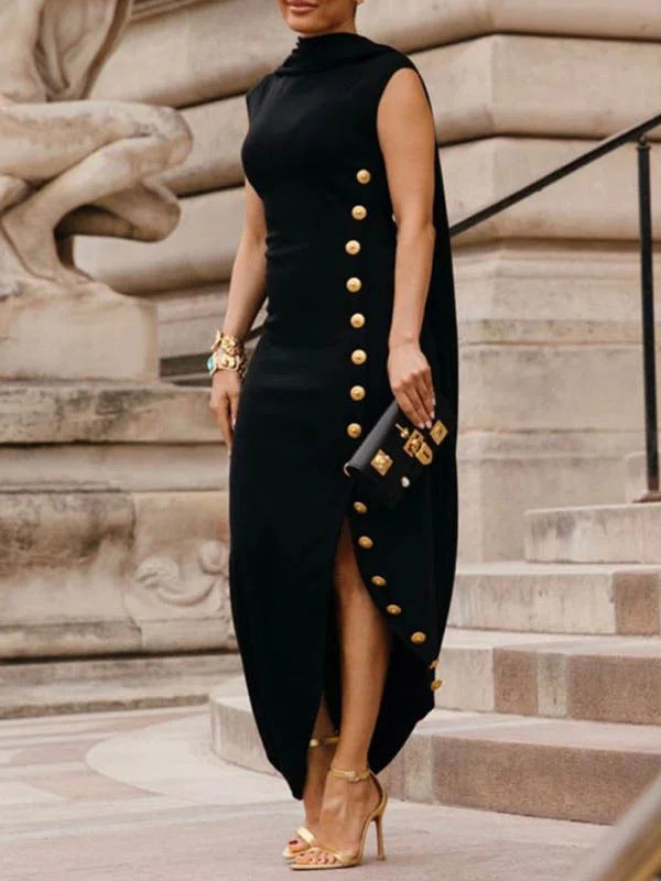 Button Sleeveless Dress