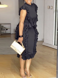 Solid Ruffle Bodycon Dress