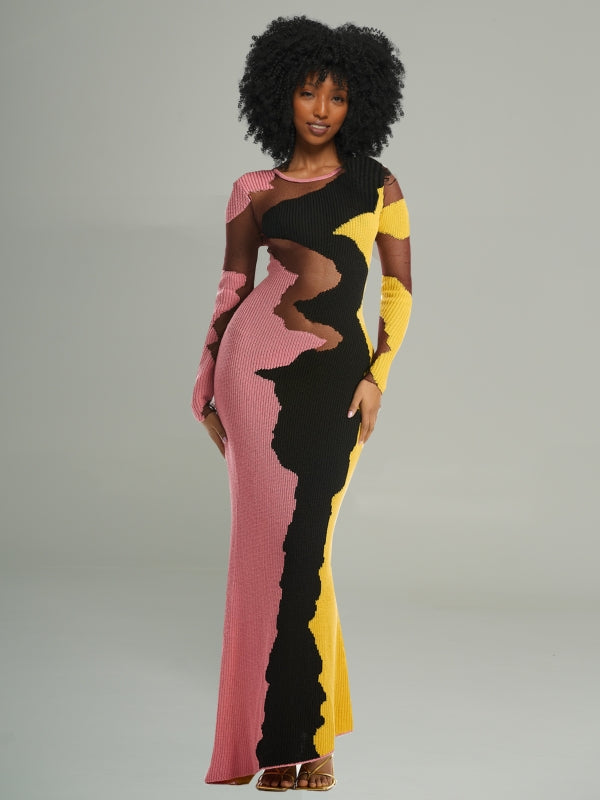 Colorblock Maxi Dress