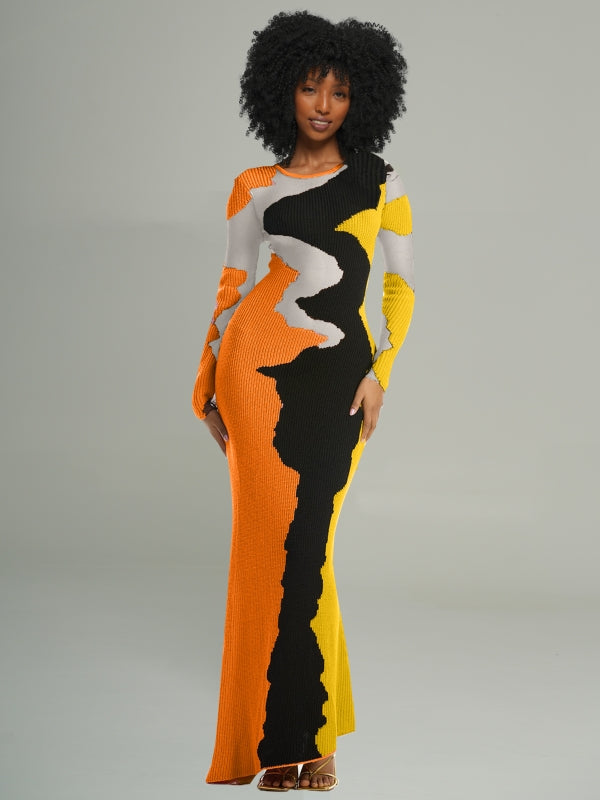 Colorblock Maxi Dress
