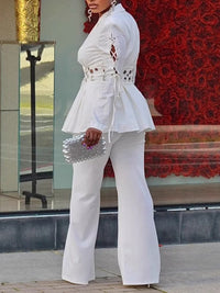 Eyelet Blazer & Pants Set