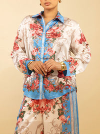 Printed Shirt & Wide-Leg Pants Set