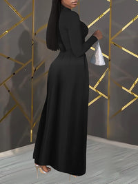 Solid V-Neck Maxi Dress