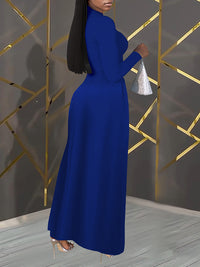 Solid V-Neck Maxi Dress