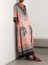 Printed V-Neck Dress