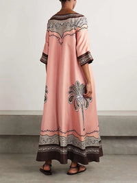 Printed V-Neck Dress