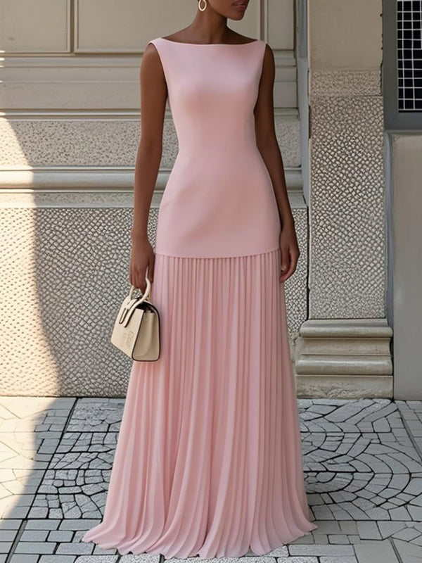 Sleeveless Tunic Top & Pleated Skirt