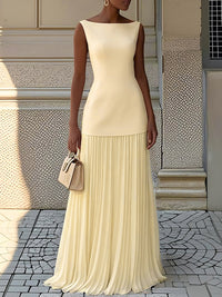 Sleeveless Tunic Top & Pleated Skirt