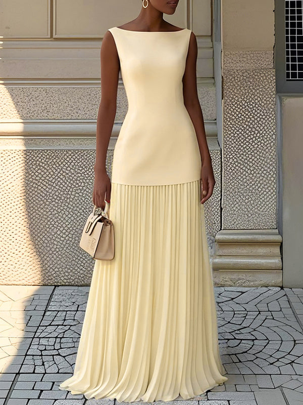 Sleeveless Tunic Top & Pleated Skirt