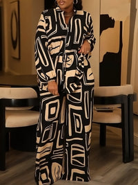 Printed Drawstring Shirt & Pants Set