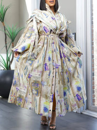 Printed Zip Top & Skirt Set