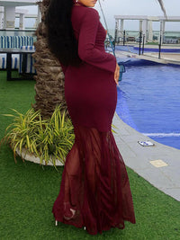 Sheer-Combo Mermaid Dress