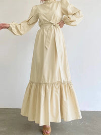 Solid Tied Shirt Dress