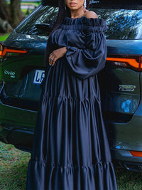 Off-Shoulder Ruffle Maxi Dress