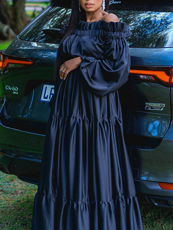 Off-Shoulder Ruffle Maxi Dress