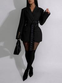 Belted Long Blazer