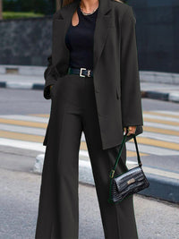 Solid Blazer & Pants Set