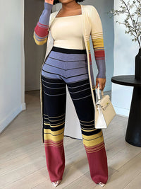 Stripe Cardigan & Pants Set