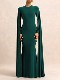 Solid Draped Maxi Dress