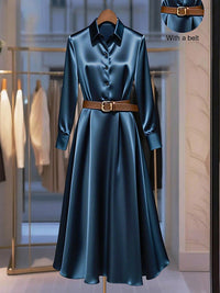 Satin Shirt Dress
