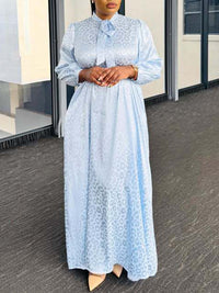 Leopard Tied-Neck Maxi Dress