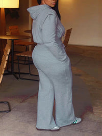 Solid Hoodie & Pants Set