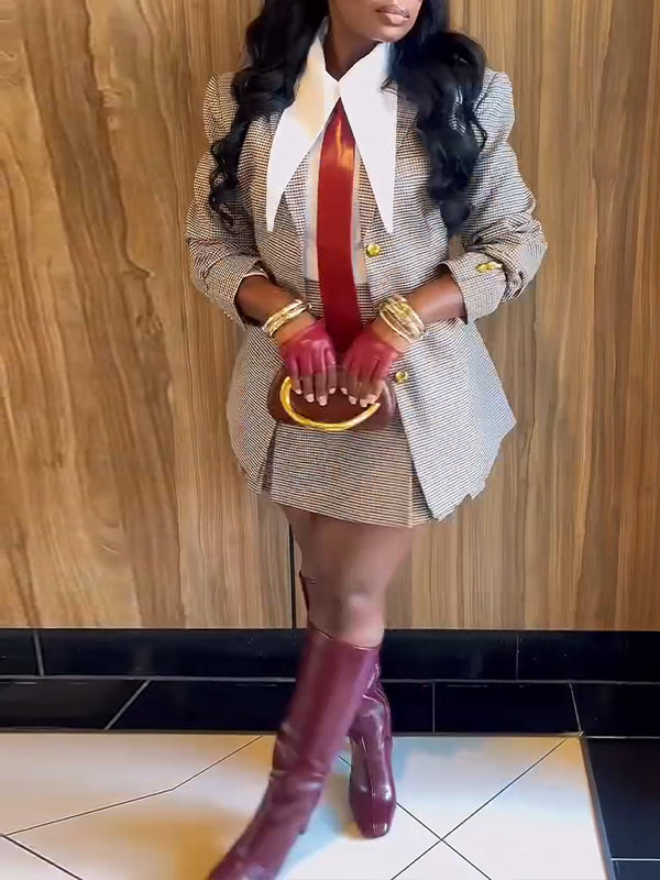 Beautiedoll Plaid Blazer & Skirt Set