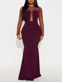 Sheer Combo Maxi Dress