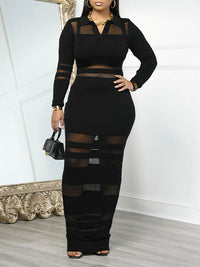 Sheer Combo Polo Dress