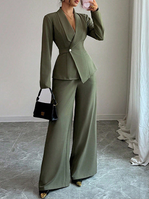 One-Button Blazer & Pants Set