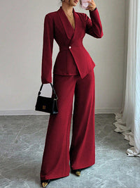 One-Button Blazer & Pants Set