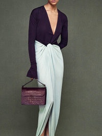 Two-Tone V-Neck Dress