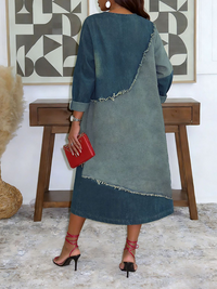 Contrast Denim Dress