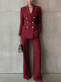 Double-Breasted Blazer & Pants Set