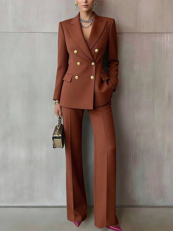 Double-Breasted Blazer & Pants Set
