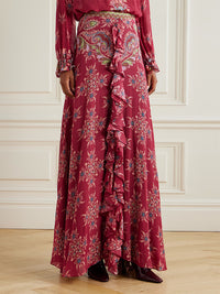 Printed Shirt & Ruffle Skirt Set