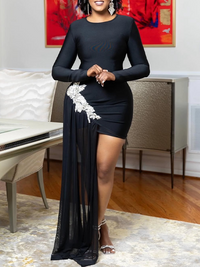 Studded Draped Dress