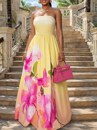 Floral Strapless Maxi Dress