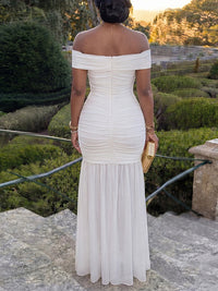 Off-Shoulder Ruched Mermaid Dress