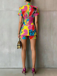 Double-Breasted Blazer & Shorts Set