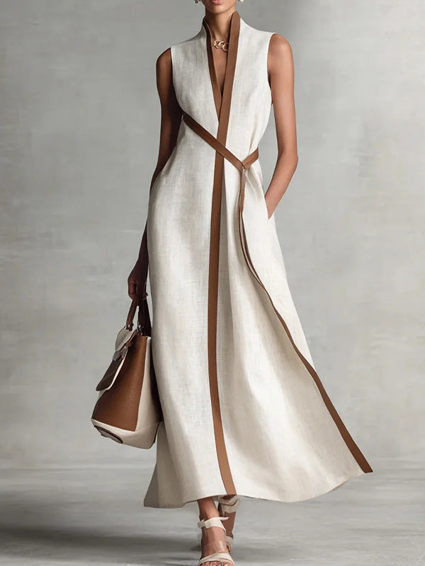Contrast Sleeveless Dress