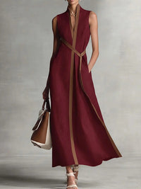 Contrast Sleeveless Dress