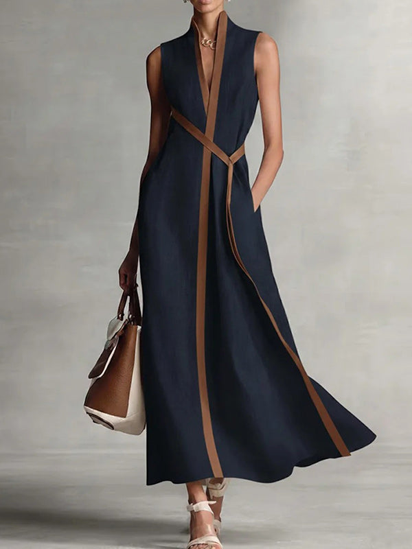 Contrast Sleeveless Dress