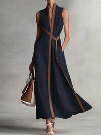Contrast Sleeveless Dress