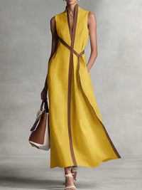 Contrast Sleeveless Dress