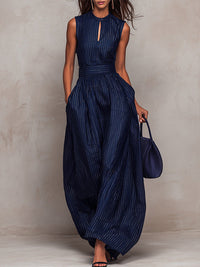 Stripe Sleeveless Wide-Leg Jumpsuit