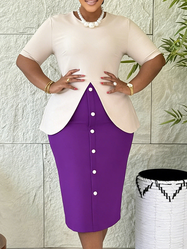Two-Tone Combo Bodycon Dress